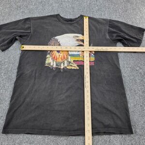 Vintage Booz Eagle Graphic T-Shirt XL‎ Black USA Made Distressed Single Stitch